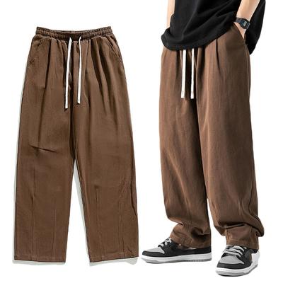 Men's Stand Pocket Casual Linen Pants Drawstring Loose Trouser Hip Hop Sweatpants Streetwear