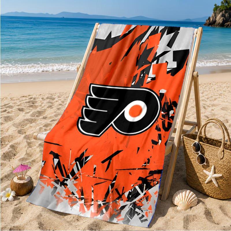 Flyers Hockey Logo Art Beach Towel Microfiber Beach Towel, Lightweight and Quick-Dry, for Summer Travel, Swimming Pool Fan Birthday Gift