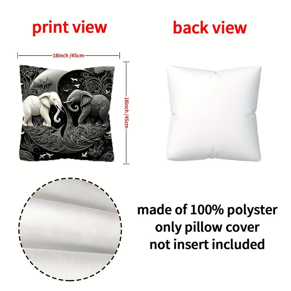4-piece Modern Elephant Decorative Pillowcase Set, Modern Style with Zipper Closure, Perfect for Sofa, Living Room, and Bedroom