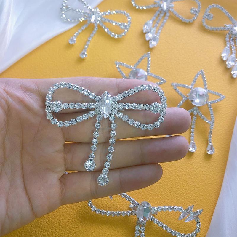 Rhinestone Bow Brooch Pin Tassel Clip Fashion High-End Shoe Bag Accessories Gifts For Women Girls