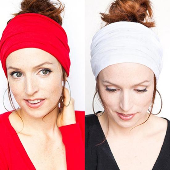 Women's Fashion Sports Stretch Wide Headband Head Wrap Yoga Hair Band Turban