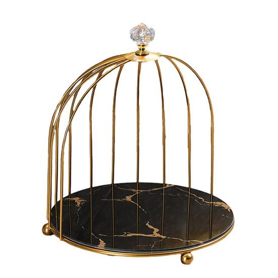 

Стеллаж для хранения косметики в форме клетки для птиц, прочный железный каркас, органайзер, большая вместимость, конструкция с приподнятым дном, витрина A чёрный