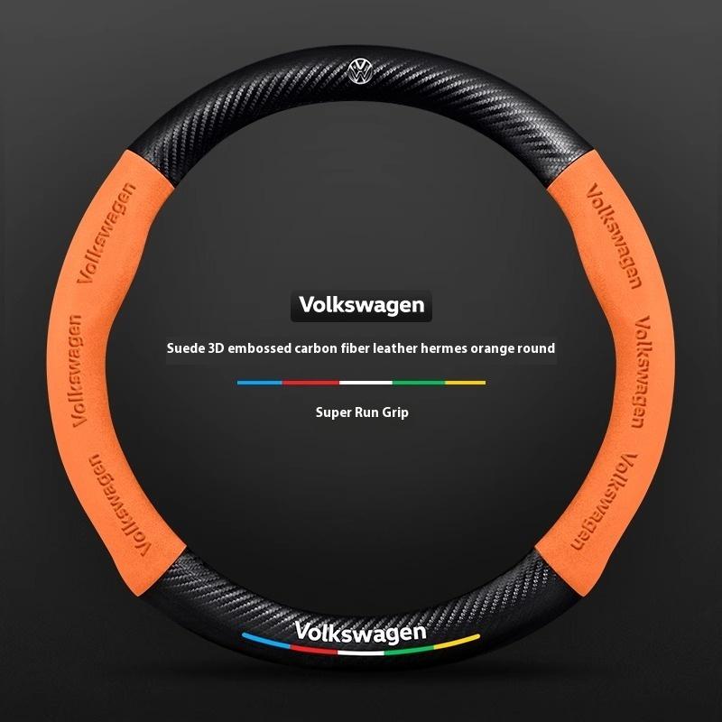 

Car Suede Anti-Slip Steering Wheel Cover For Volkswagen R Passat Golf GTI Tiguan Touareg Polo T-ROC Jetta T-Cross Touran Magotan O Style Orange