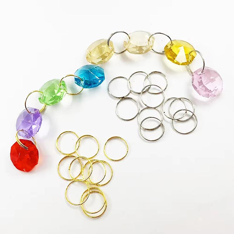 100Pcs 11Mm 12Mm 13Mm 15Mm 20Mm 30Mm Round Stainless Steel Ring For Chandelier  Bead Pendant Part Light Curtain Connector