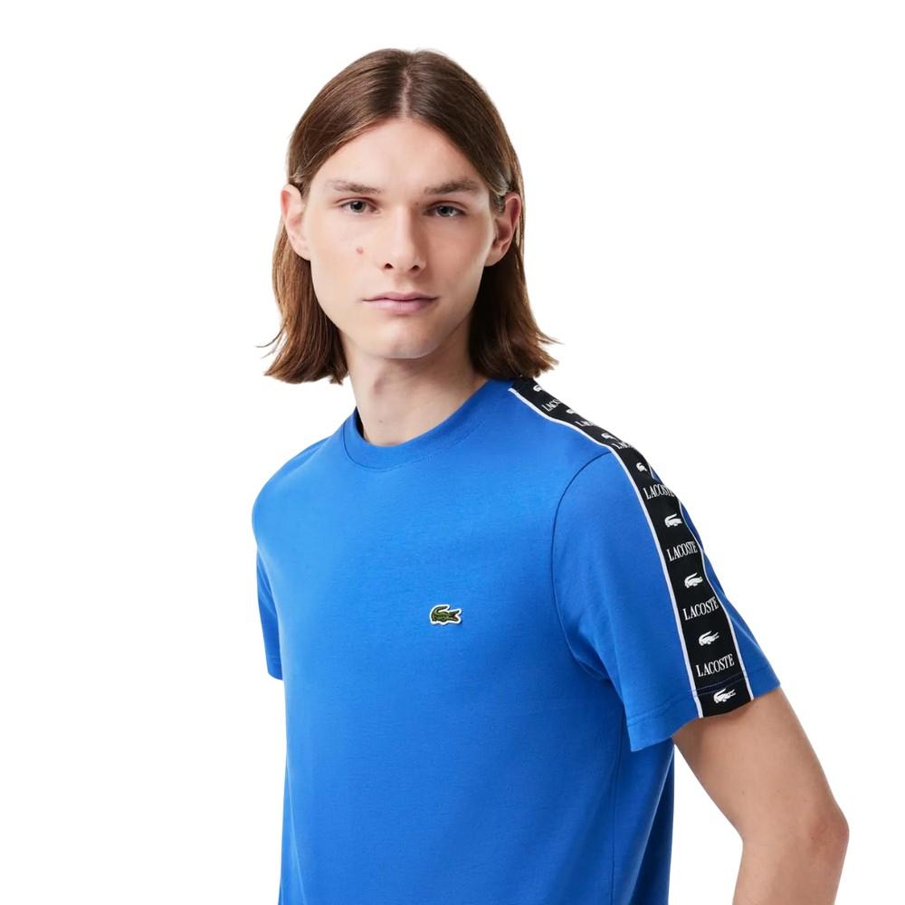 Lacoste Mens Logo Cotton Jersey Stripes T-Shirt