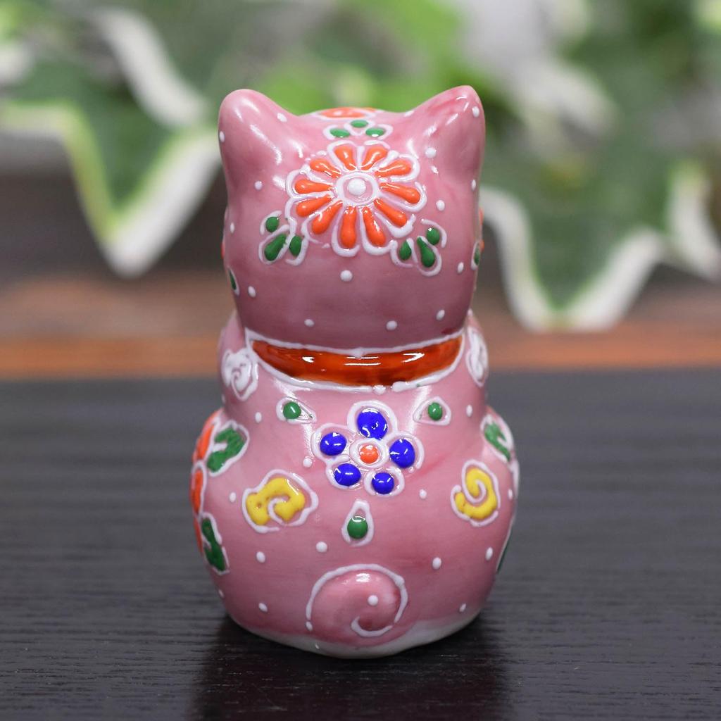 Cute Figurine by Waza no Kutani Praying Feng Good Japanese Home Grand 60th 70th 77th 88th Maneki-neko (Lucky Cat) Kura, Ware, Cat, Momomori, Shui,
