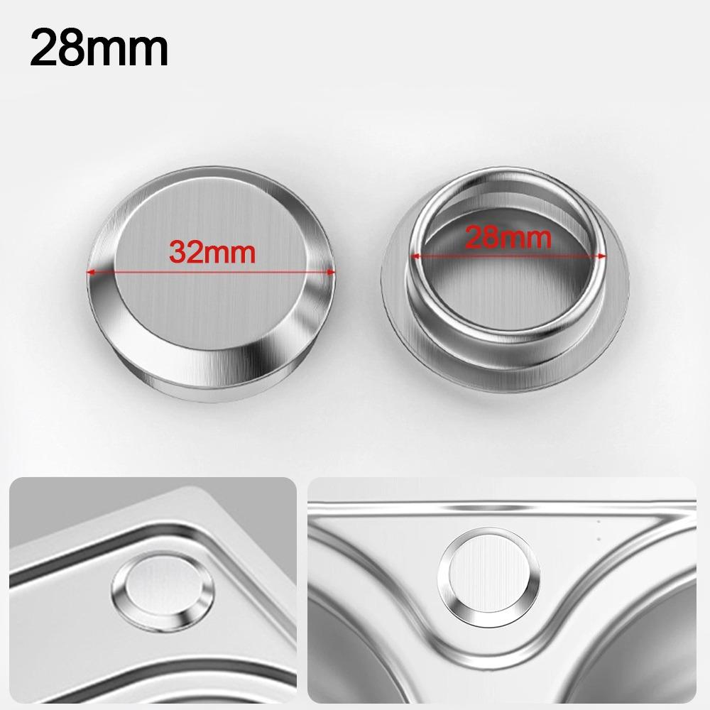 Silver Faucet Hole Cover Stainless Steel Faucet Decorative Covers Drainage Seal Plug  Bathroom