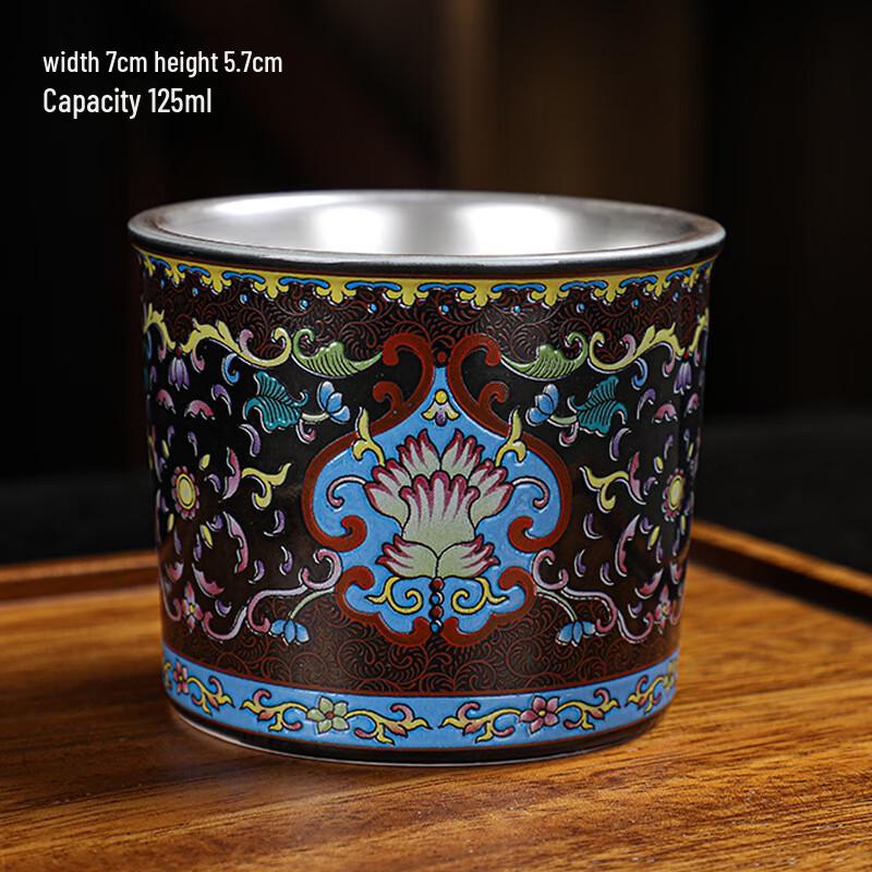 Chaxun 999 Enamel Silver-Plated Ceramic Teacup