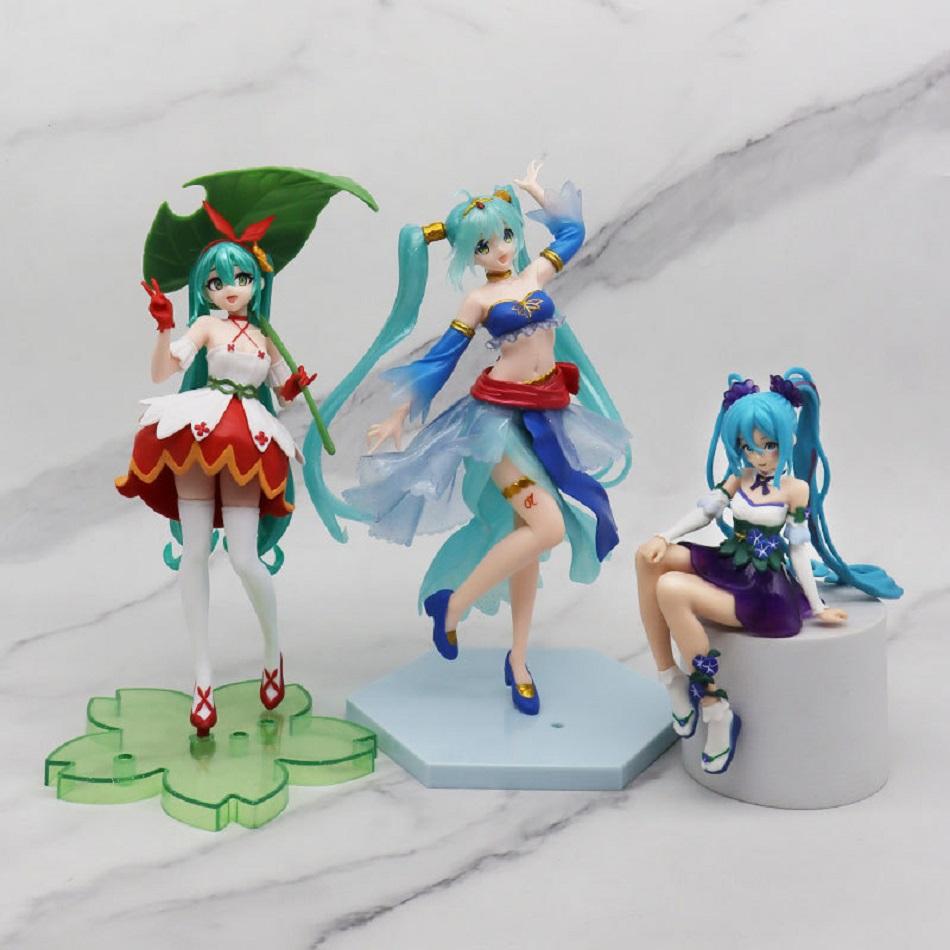 Anime Figure Wedding Dress Hatsune Miku Action Figures Kawaii Swimsuit Vocaloid PVC Collectible Statue Model Toys Girl Gifts