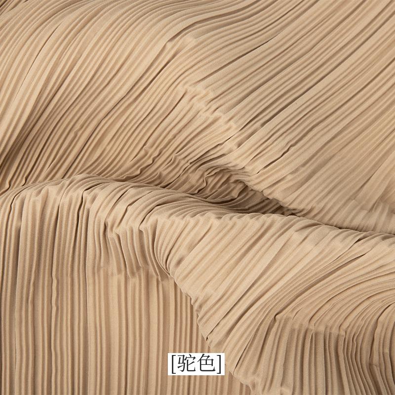 diy sewing wrinkled textile plain black white blue red pleated designer fabric by the meter for dress clothing background cloth
