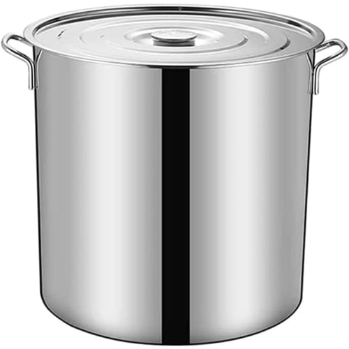 Stainless Steel Stockpot, 20cm-50cm, with Lid, Suitable for Stewing, Induction Cooking, Soup, Curry, and Other Dishes. Suitable for Home Use.