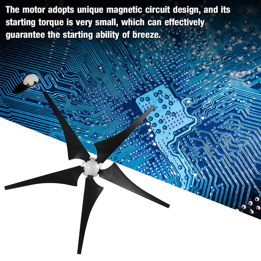 Wind Turbine Generator Five Wind Blades 400W Wind Controller for Home Camping