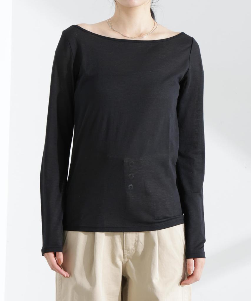 Nano Universe Sheer Tank Top and Long Layered F Women's T-Shirt Set, 023, Charcoal, 669-5123307