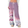 Women's Fleece Wide Leg  Elastic Waist Drawstring Loose Pants Drawstring Pajama Pants Sleepwear Trousers