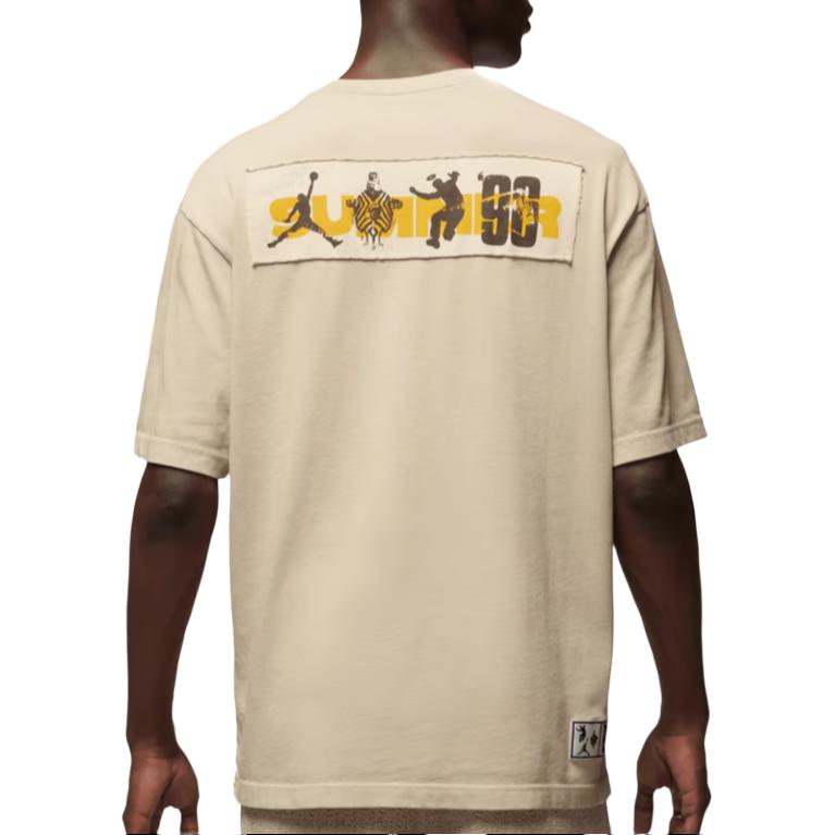 Jordan Union Collab SS23 Basketball Logo Patch Rundhals-T-Shirt Herren Oberteile Khaki FD4247-206