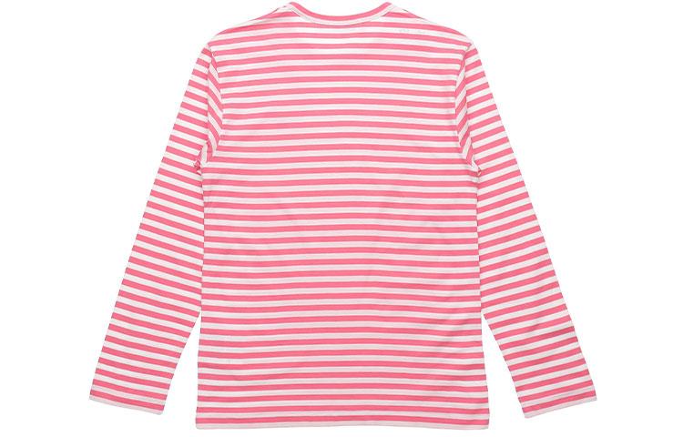 CDG Play T Shirts Men's Pink Crew Neck Moderate Straight Fit AZ-T278-051-3