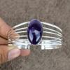 Sage Amethyst Gemstone Handmade 925 Sterling Silver Cuff Bangle Adjustable KKG-178