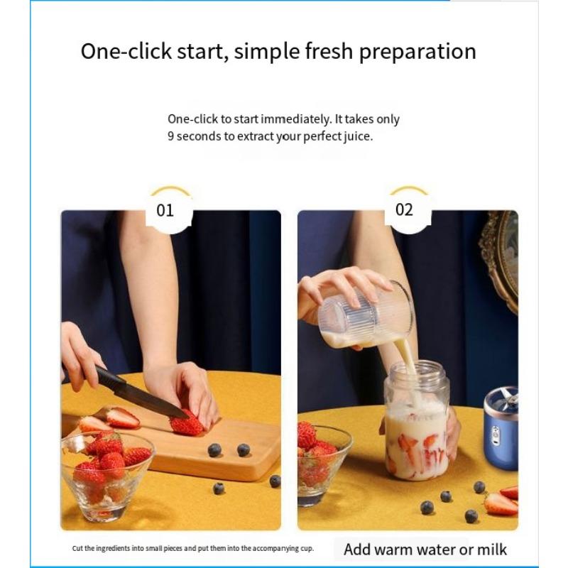 1SET Nouveau Presse-agrumes Portable Rechargeable Petite Tasse à Jus Étudiant Maison Presse-agrumes Multifonctionnel Tasse à Jus