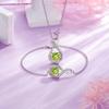 Gemlanto 925 Silver August Birthstone Peridot Drop Bracelet for Women 18K Gold Plated Wrapped Present Gift Birthday