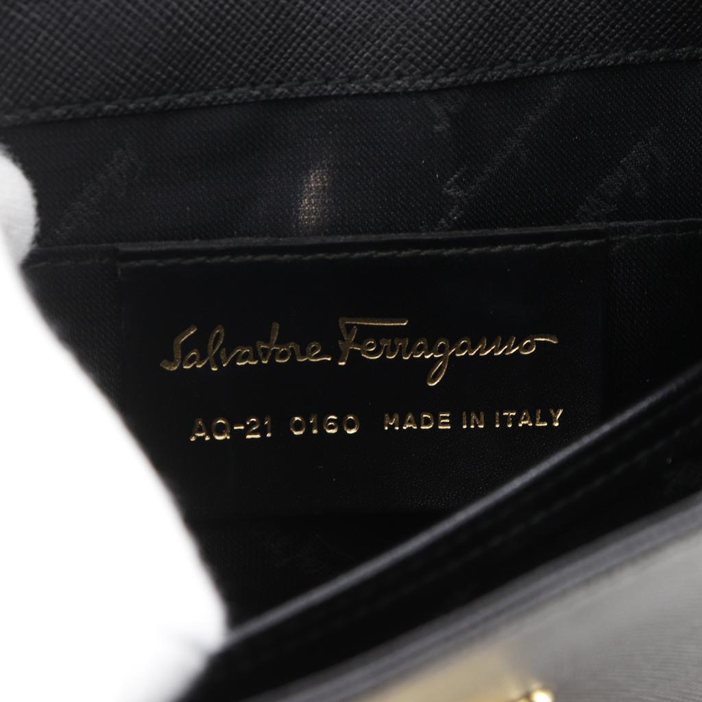 Salvatore Ferragamo Gancini Handbag AQ-21 0160 black leather Women Used