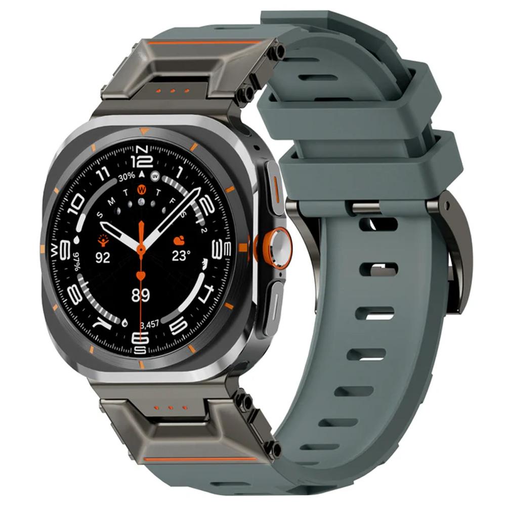 Silicone Sport Band for Samsung Galaxy Watch Ultra 47mm 2025 Stainless Steel Metal Bracelet for SAMSUNG GALAXY ULTRA 47MM Correa