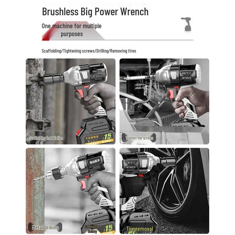 Drehmomentstarker bürstenloser Akku-Schlagschrauber mit Lithium-Akku für Holzbearbeitung und Autoreparatur