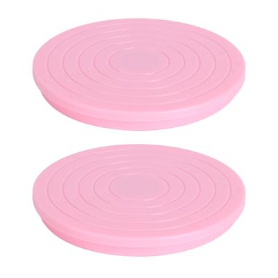 2Pcs Mini 360 Degree Rotating Cake Base Stand Decorating Turntable Kitchen Baking Tool