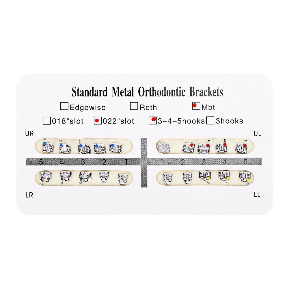 10 Packs Metal Dental Teeth Orthodontics Brackets Braces 022slot 345hooks