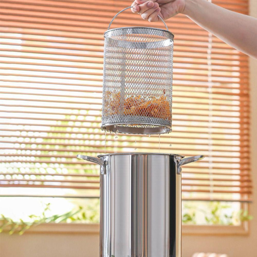 304 Stainless Steel Tempura Fryer Visible Lid Stew Pot Kitchen Cookware Oil Frying Pot  Dormitory