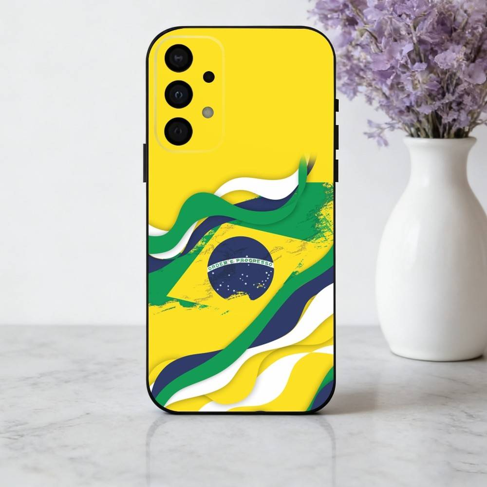 COOL B-Brazilian-N F-Flag-G ART Phone Case For Samsung Galaxy A73,A72,A71,A70,A53,A52,A51,Soft Silicone Black Cover