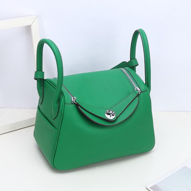 Cross-border Foreign Trade First-layer Cowhide Pillow Bag Fashionable Versatile LD Bag Doctor Bag Large Capacity Underarm Shoulder Bag Women