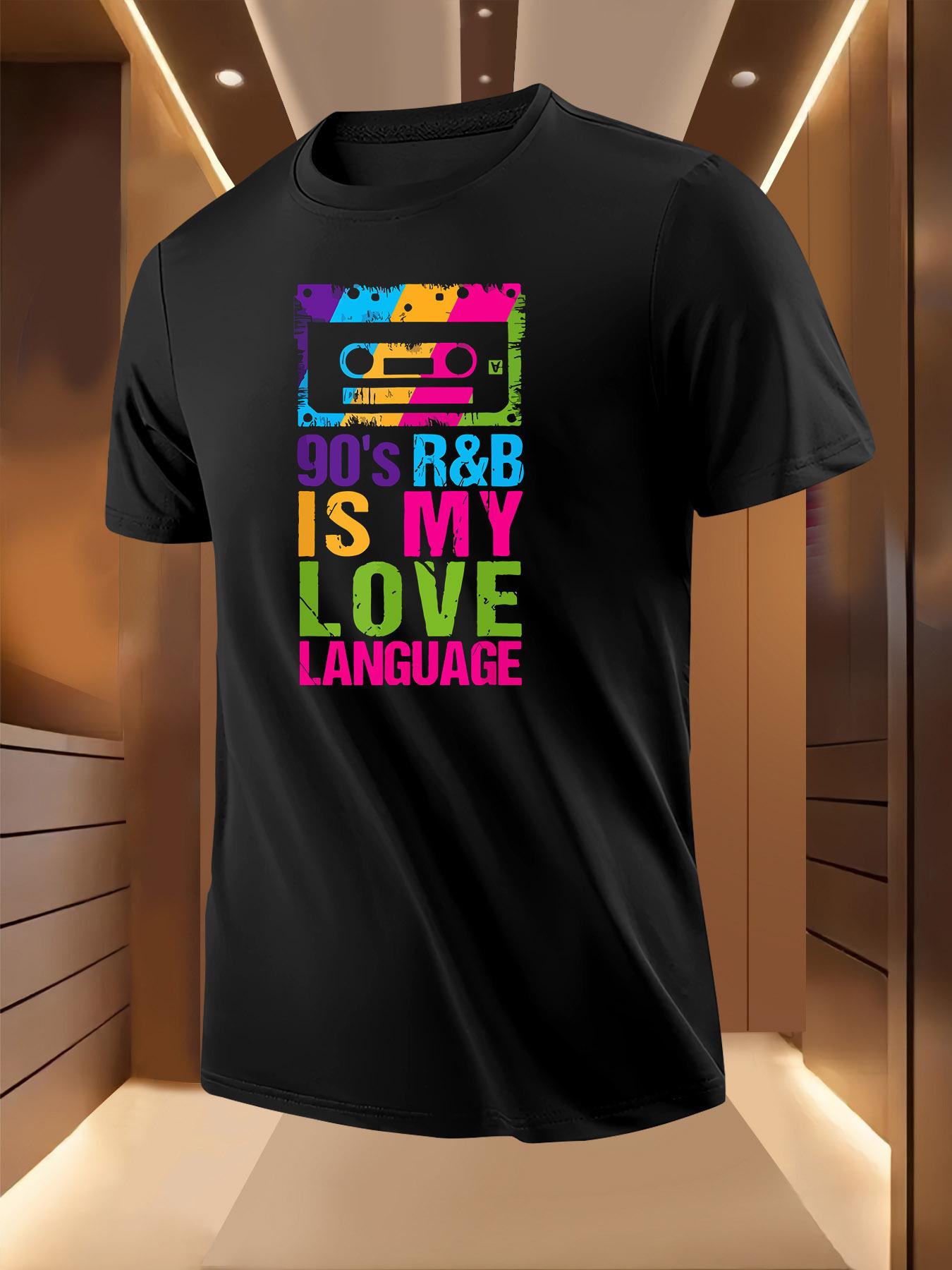90s RB Love Language Graphic Tshirt - Vibrant Retro Casse... XL