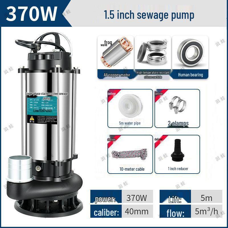 Copper Core 220V Stainless Steel Submersible Water Pump for Household, Sewage, and Agricultural Use