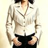 Women's Color Lapel Long Sleeve Button Down Loose Fit Jacket