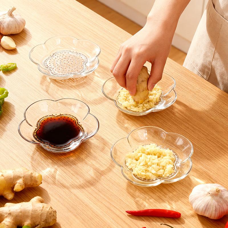 2pcs Multi-Functional Garlic Grinding & Seasoning Dish Kitchen Prep & Dipping Tool For Garlic, Ginger, Chocolate, And More