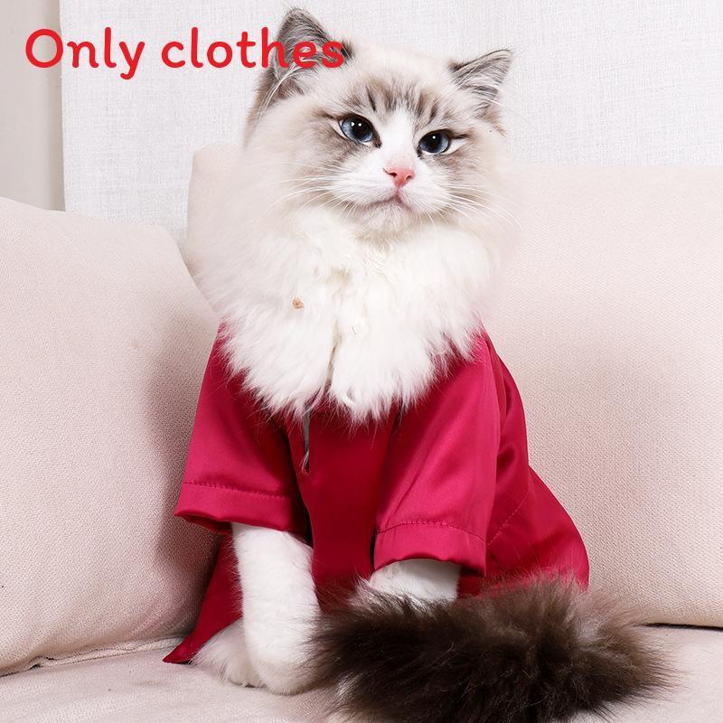All Clothes Cat Wrapped Pet Clothes Hair Proof Suit Solid Color Fashion Gift