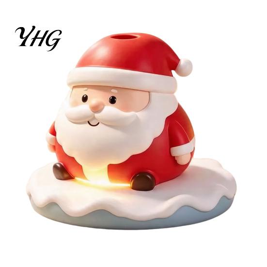 Christmas Table Decoration Santa Claus Humidifier, Mini Cool Mist Resin Atmosphere Night Light Humidifier with LED for Car Bedroom Home Office Silent
