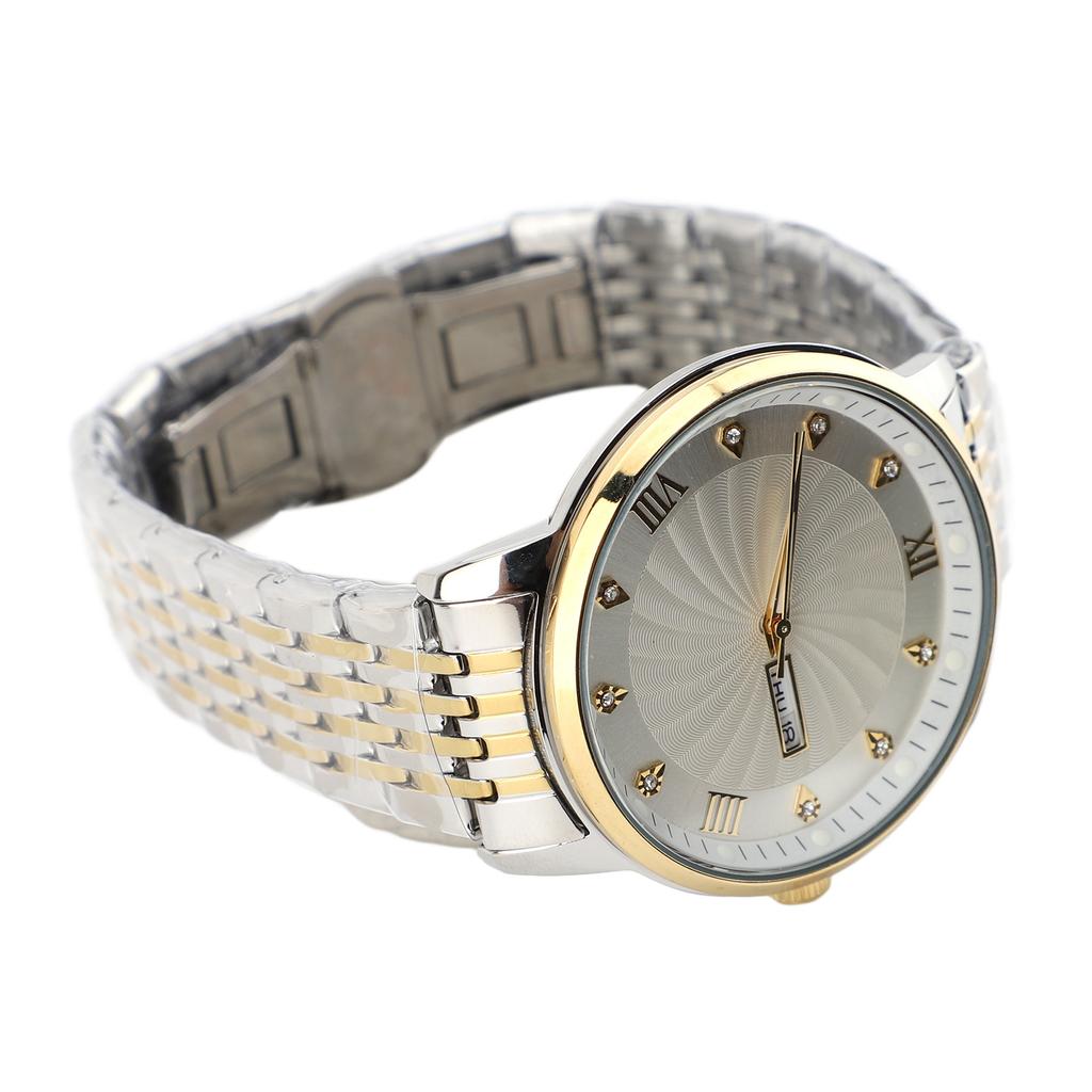Quartz Men Watch Business Stylish Wristwatch Water Resistant Men Watch with Date Function for Business