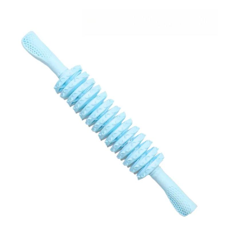 Massager Wolf Teeth Stick Prickling Ball Roller Relaxing Muscle Massage Yoga Fitness Home Full Body Meridian Massage Stick синий