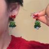 Christmas‑Atmosphere Bow Christmas‑Tree Ins‑Style Light‑Luxury Ear Clips Trendy Jewelry For Women