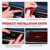 20PCS Car Vent Outlet Trim, Bendable Air Conditioner Vent Decoration Strip, Universal Auto Air Oulet Strips, for Most Vehicles (Red)