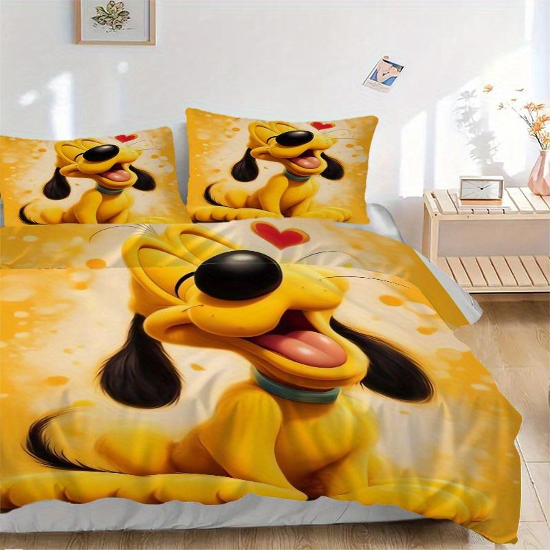 3pcs Pluto Bedding Set - Includes 1 Quilt Cover and 2 Pillowcases, Comfortable Bedding with Stylish Design for Bedroom, Machine Washable - Perfec