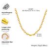 Chunky Link Necklaces for Women, Waterproof Gold Plated Statement Chain Necklace, Stainless Steel Minimalist Jewelry