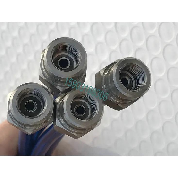 Automotive motorcycle metal braided PTFE lined PU covered fuel line with convex Hexagonal Joint and banjo fittings