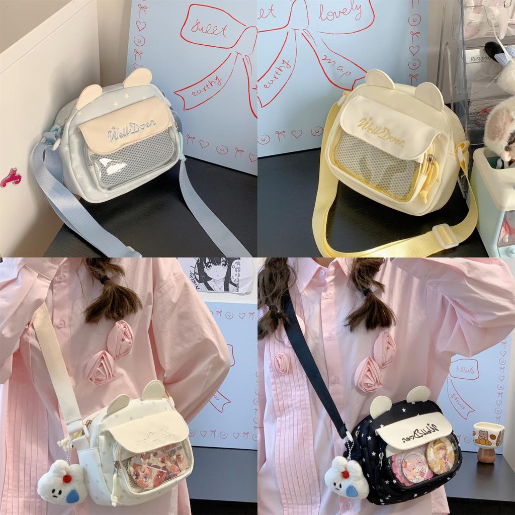 Cute Starry Sling Bag With Polyester Material For Casual Travel