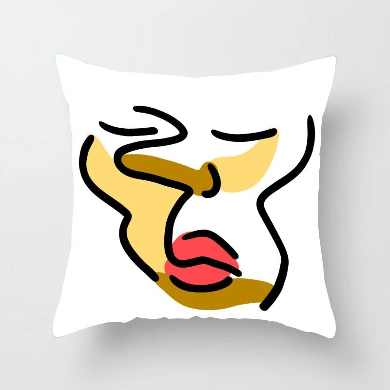 Abstract Emoticon Pattern Pillowcase Car Ornaments Office Living Room Home Pillowcase