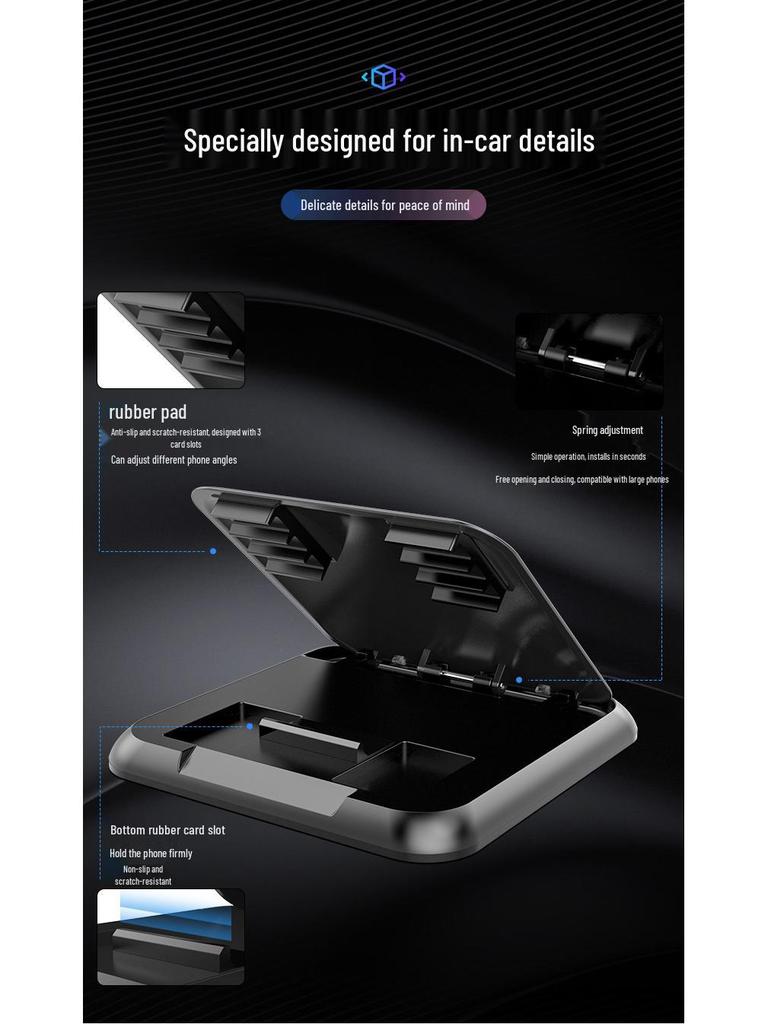 Universal Car Phone Holder with Anti-Slip Pad for Enhanced Dashboard Navigation