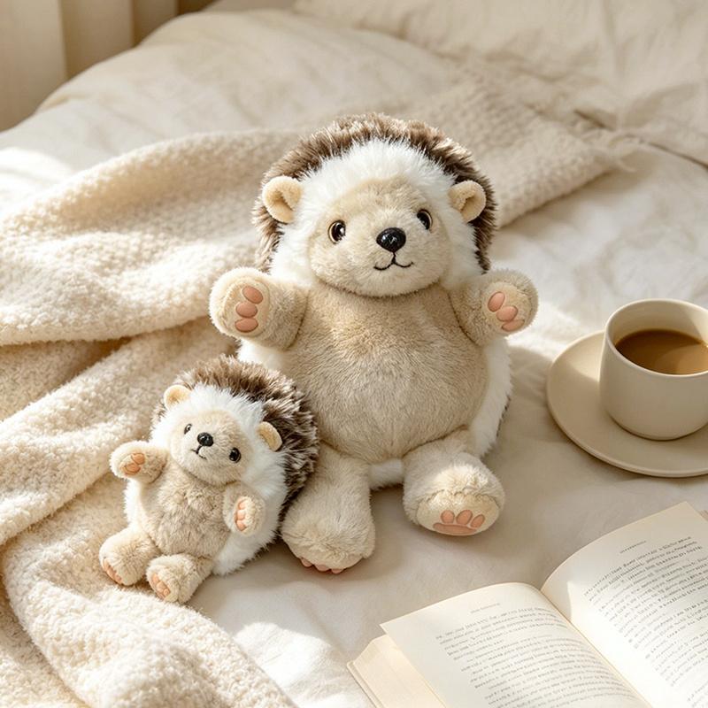 Adorable Hedgehog Plush Toy Stuffed Animal Sleeping Companion Hedgehog Stuffed Doll For Room Decor Cute Birthday Gift