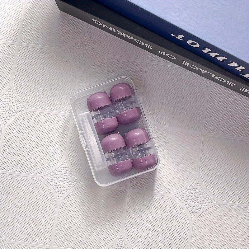 

4 шт. Милый контейнер для линз с мишкой Женский футляр для контактных линз INS Мужская коробка для хранения цветных контактных линз Портативный дорожный набор фиолетовый