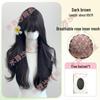 Women's Long Wavy Curly Wig with Natural-Looking Bangs
